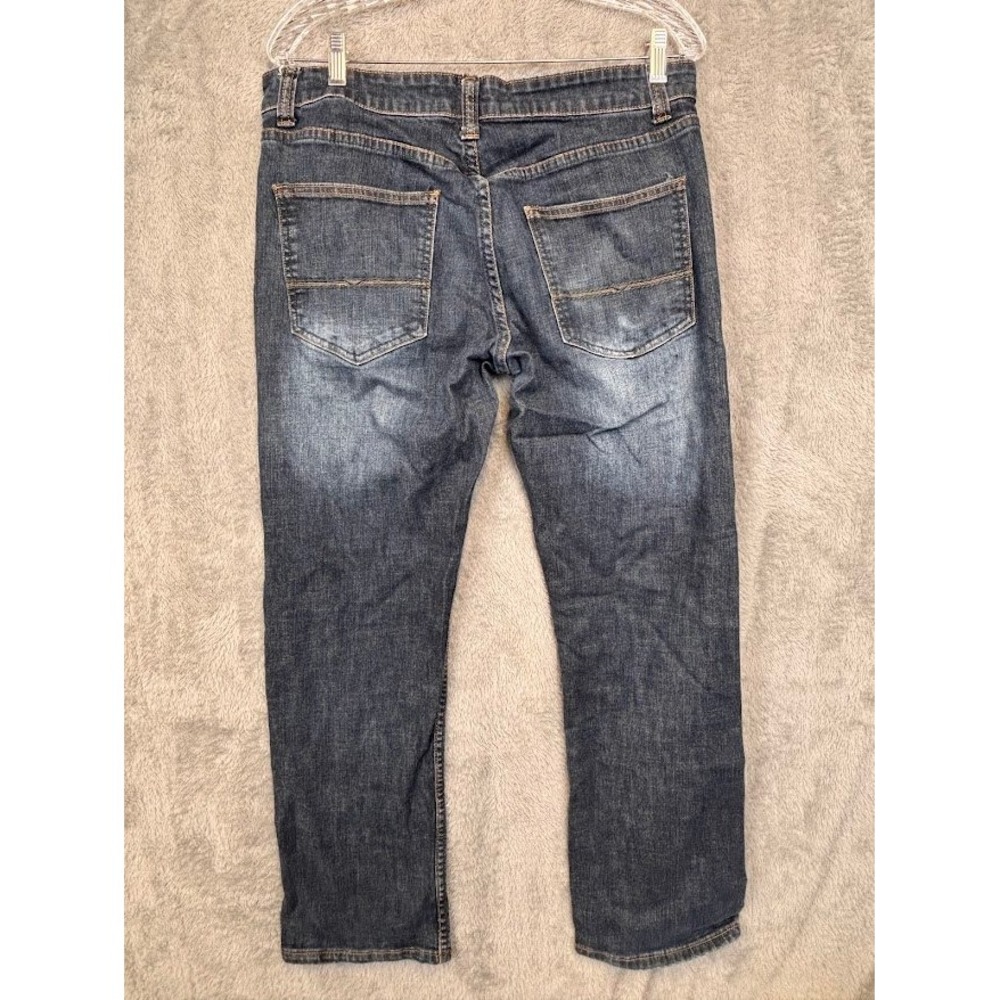 A&I Modern Straight Mens Jeans Dark Wash‎ Denim Blue 32x28 Whiskered Casual